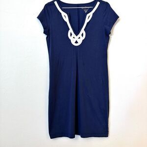 Lilly Pulitzer Women's Notch Neckline Big Pleat Soft Blue Mini Dress Size S